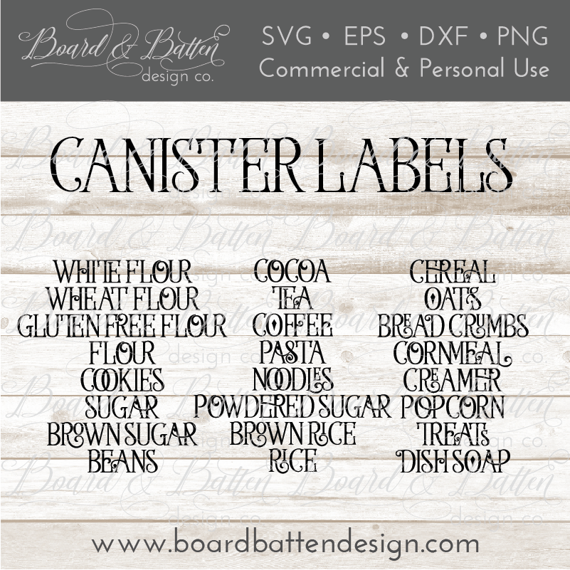 Download Vintage Farmhouse Style Canister Label Svg Set Board Batten Design Co