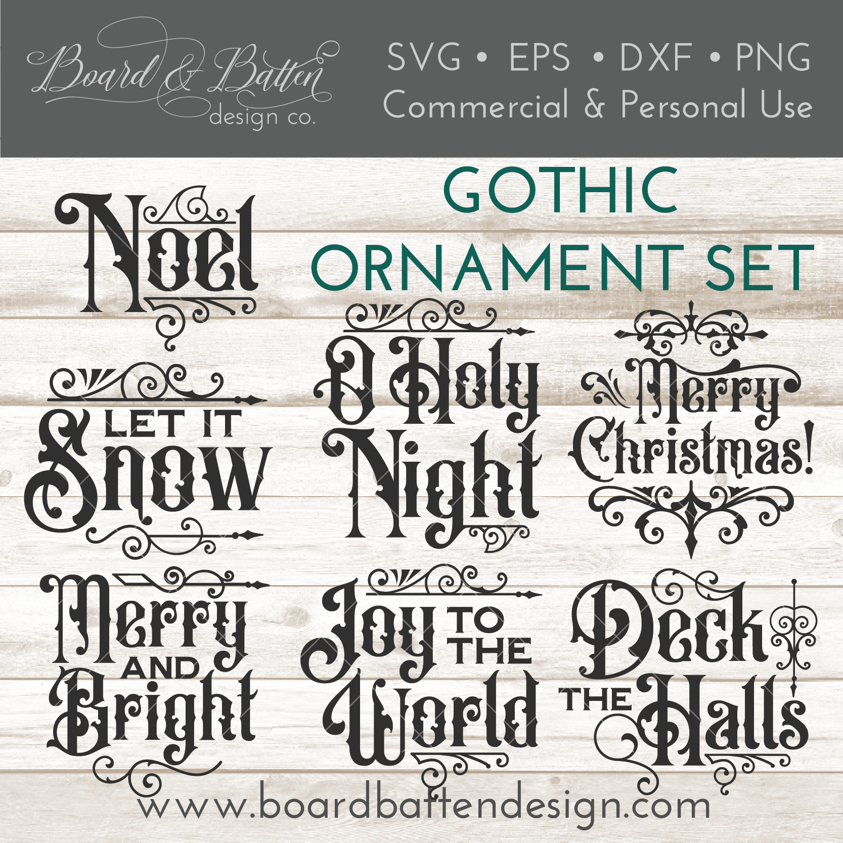 Download Gothic Christmas Ornament Svg File Bundle Set Of 7 Board Batten Design Co