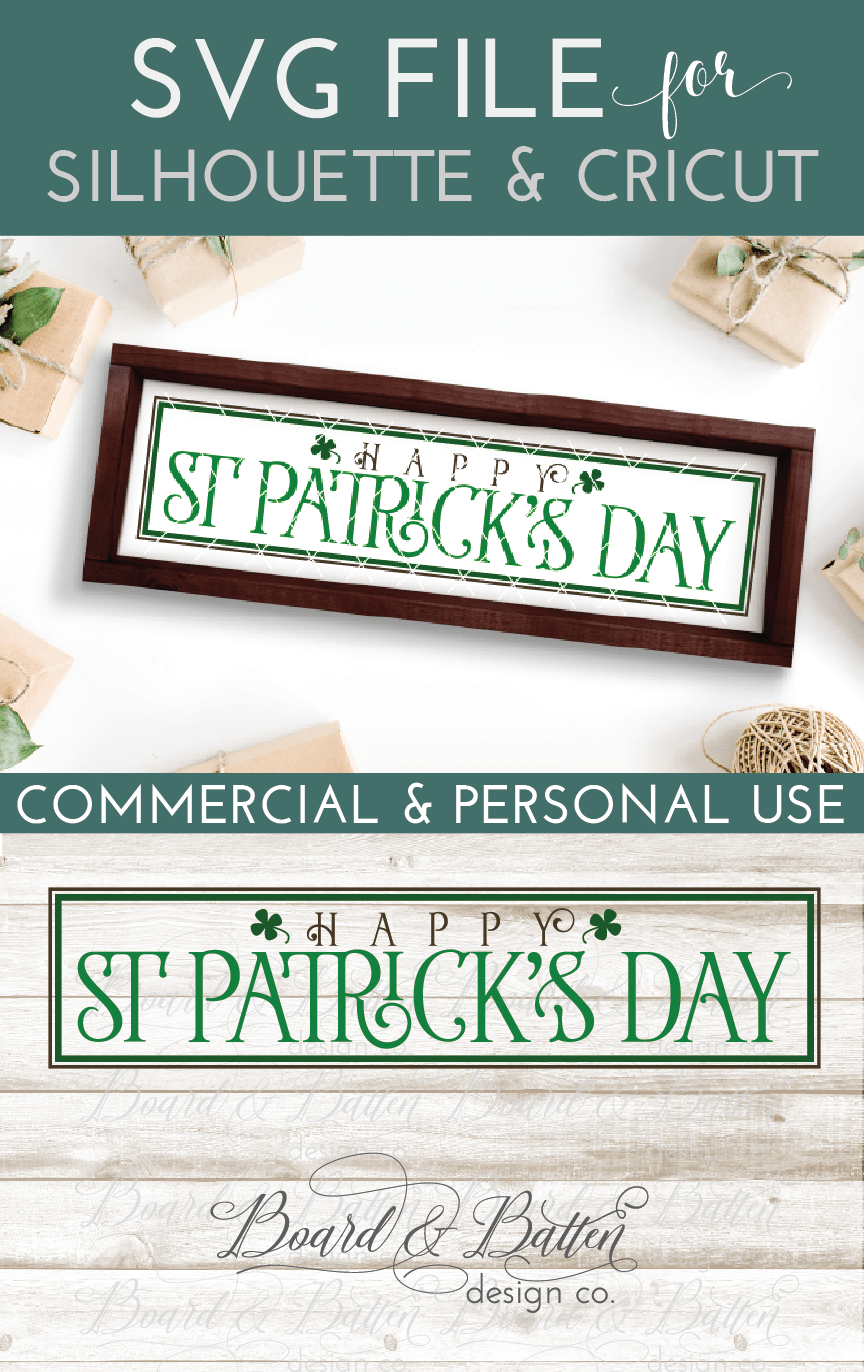 Download Happy St Patrick's Day 6x24 Wood Tile SVG - Board & Batten ...