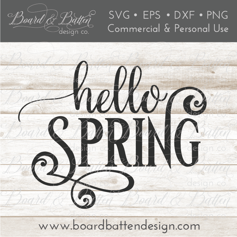 Download Hello Spring SVG File - Board & Batten Design Co.