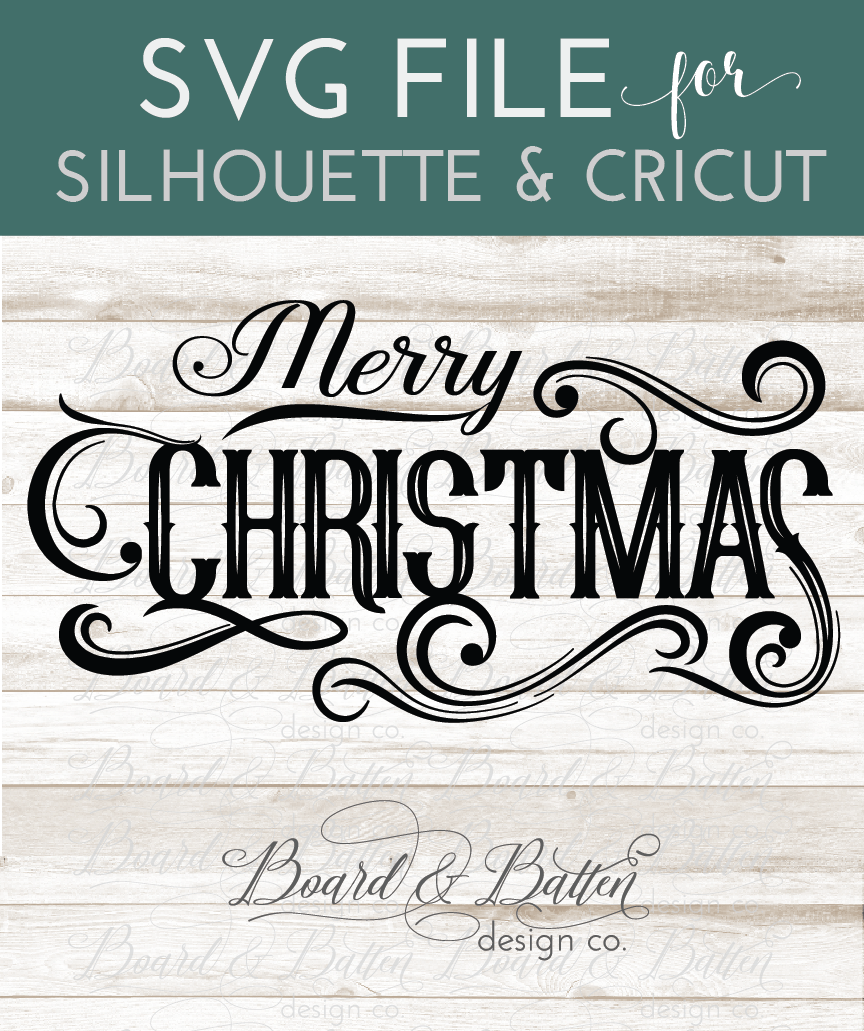 Download Vintage Label Merry Christmas SVG File - Board & Batten ...