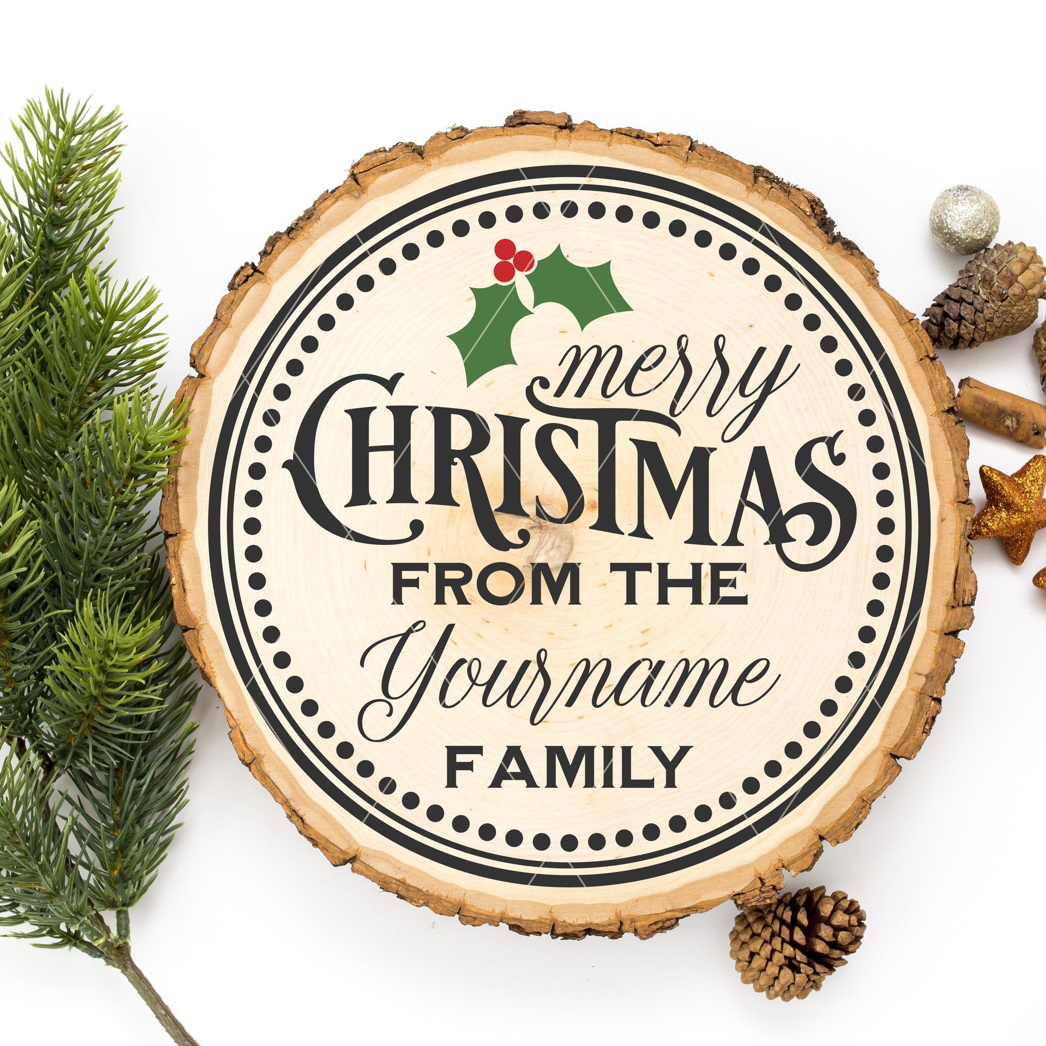 Round Personalizable Merry Christmas SVG File – Board & Batten Design Co.