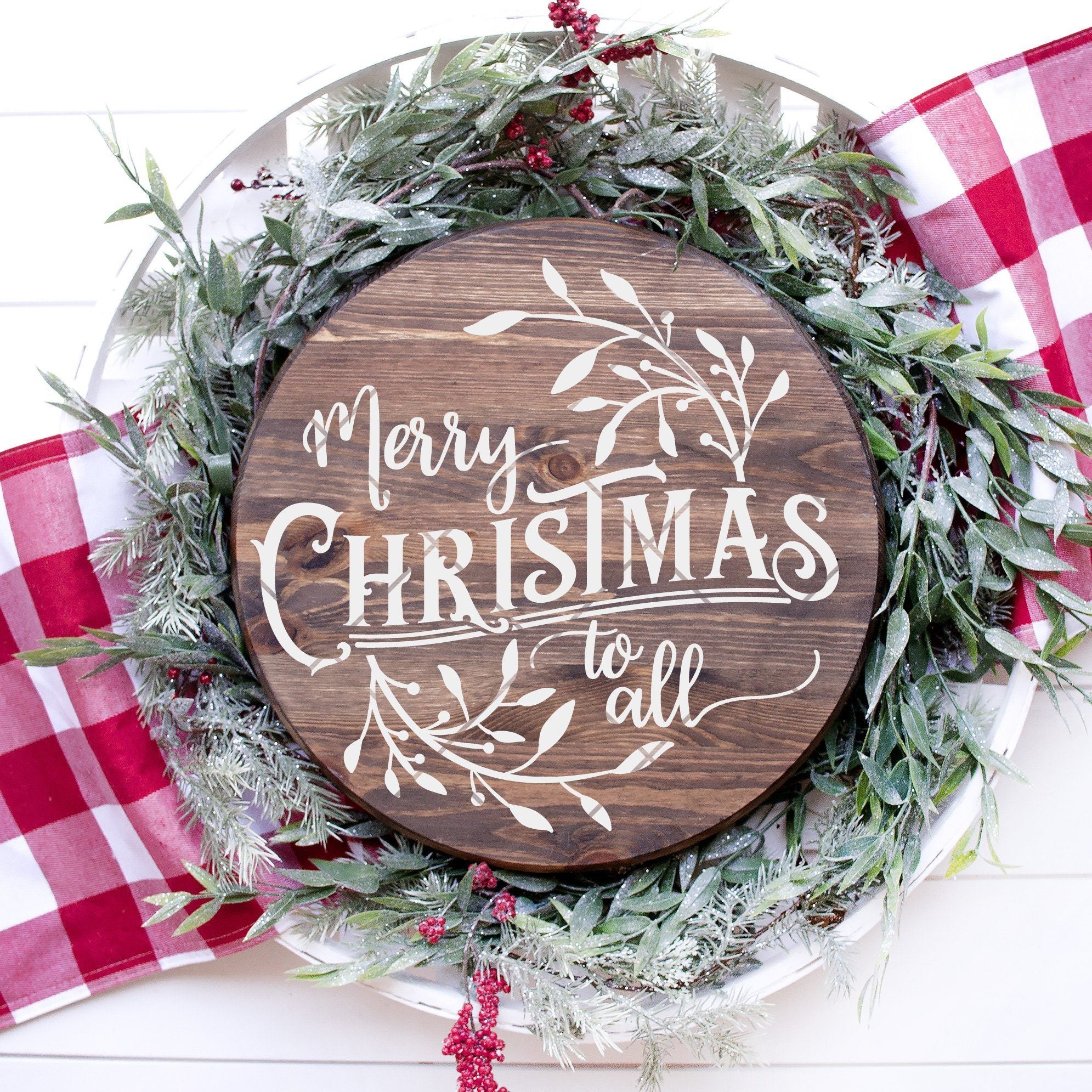 Round Merry Christmas To All SVG File – Board & Batten Design Co.