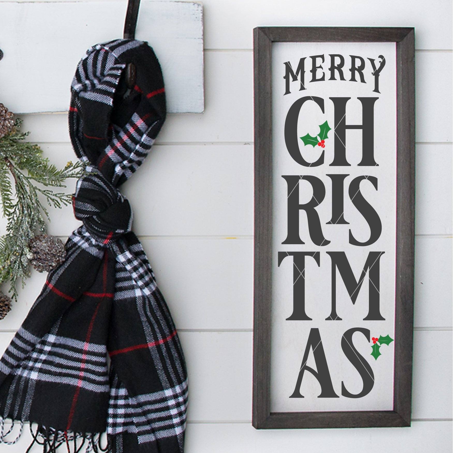 Download Merry Christmas Vertical Plank Porch Sign SVG File - Board ...