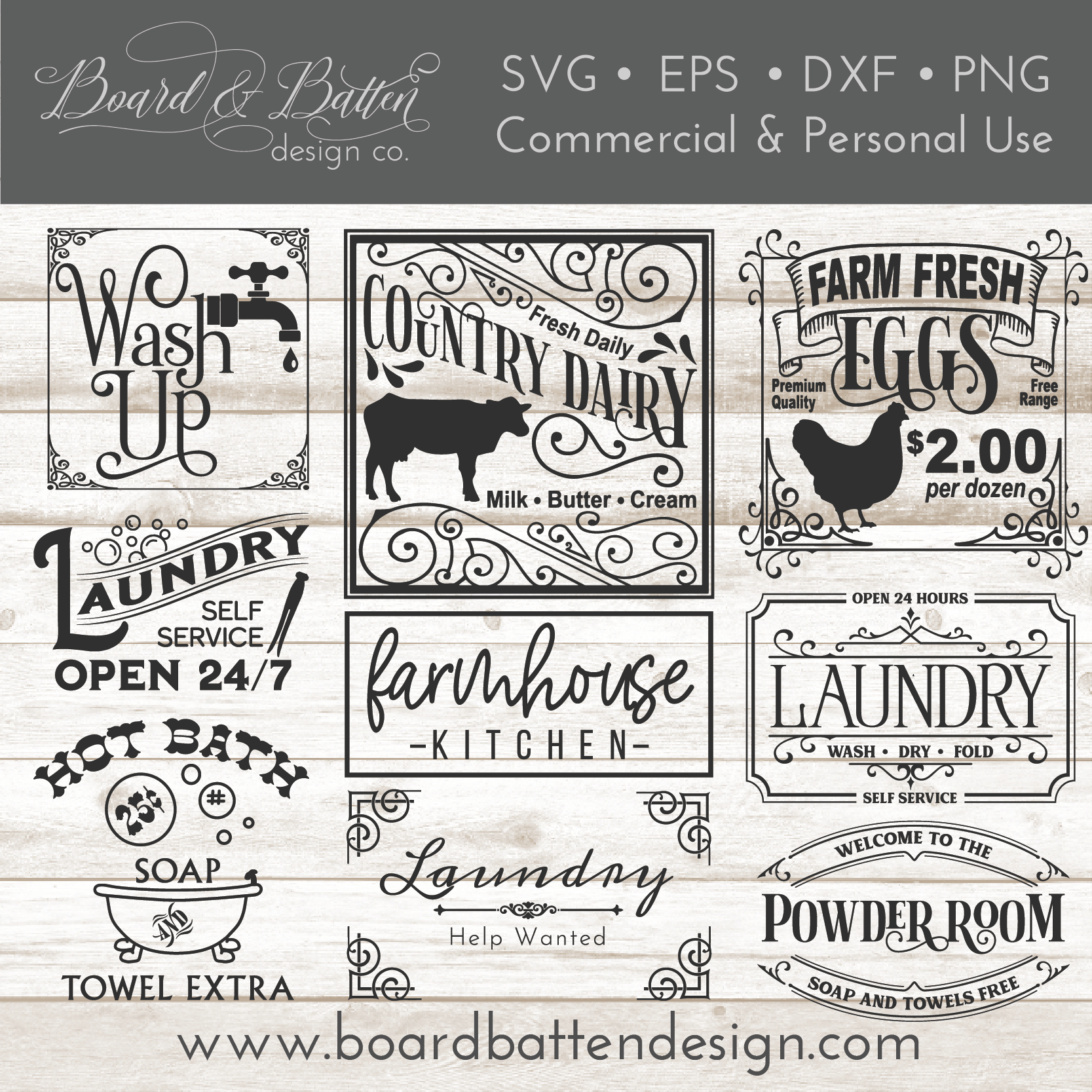 Download Farmhouse Style Mega Svg File Bundle With Lifetime Updates Board Batten Design Co