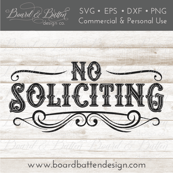 Download Vintage Style No Soliciting Sign SVG Cut File - Board ...