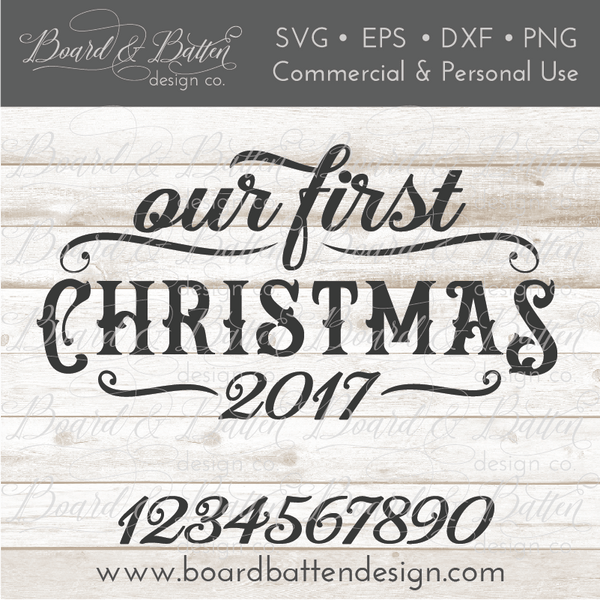 Download Our First Christmas Vintage SVG File - Board & Batten ...