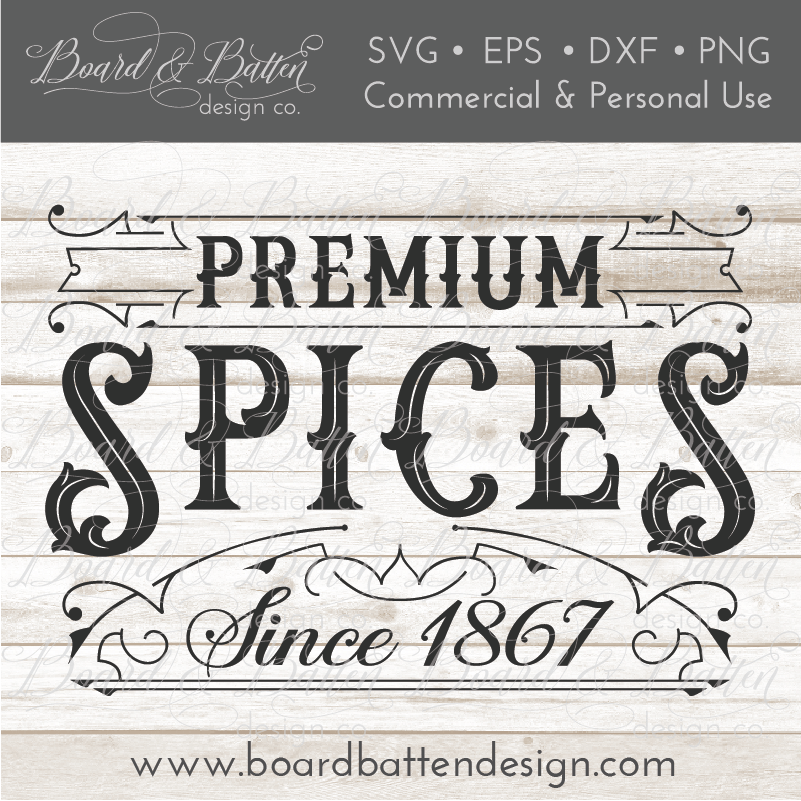 Download Premium Spices Vintage Label Svg File Board Batten Design Co