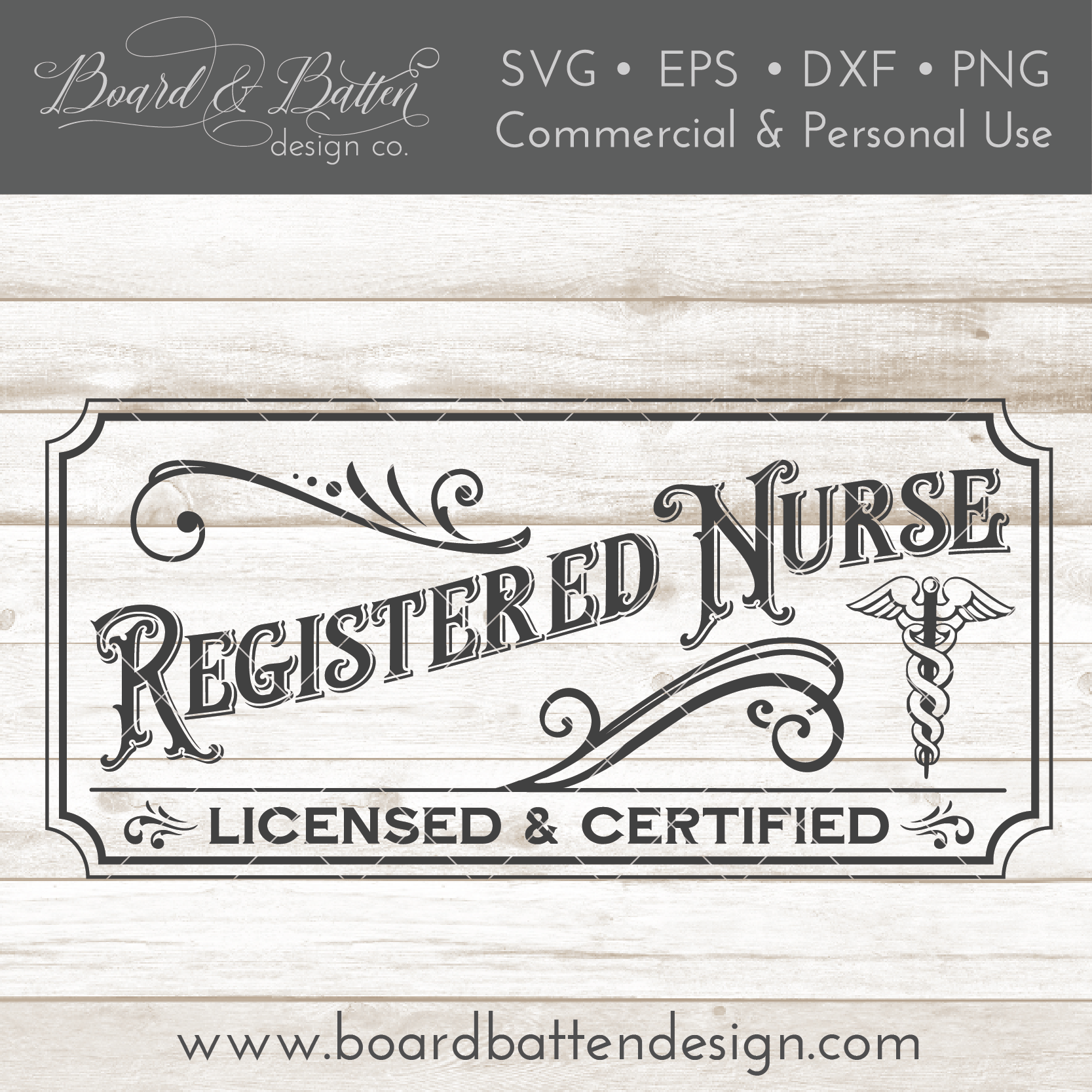 Download Vintage Registered Nurse Sign SVG File - Board & Batten ...