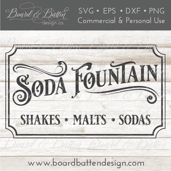 Download Vintage Soda Fountain SVG File - Board & Batten Design Co.