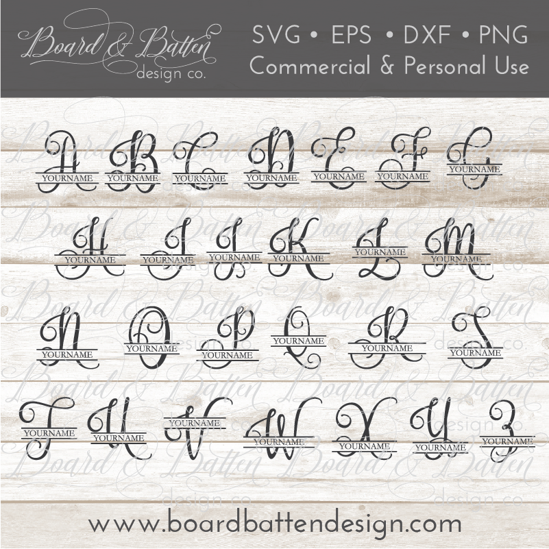 Download Split Monogram Svg File Alphabet Script Style Board Batten Design Co