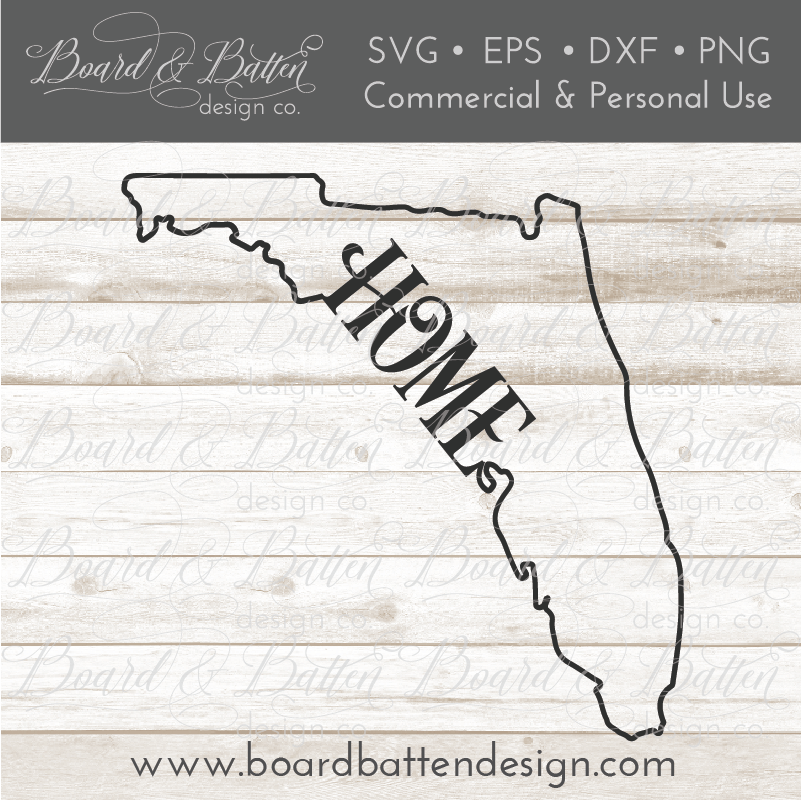 Download State Outline "Home" SVG File - FL Florida - Board ...