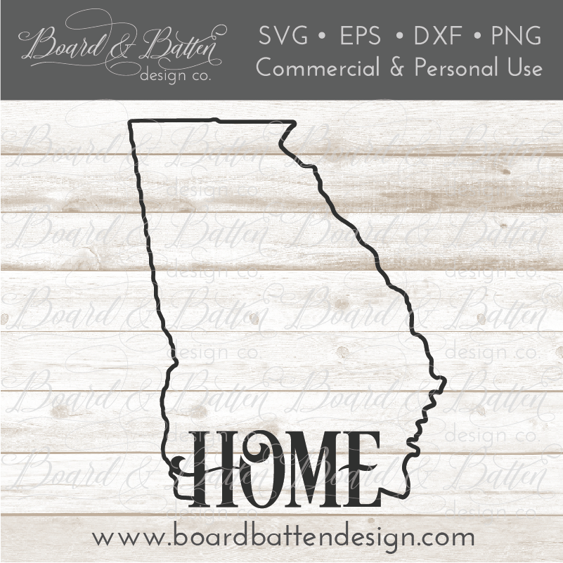 Download State Outline "Home" SVG File - GA Georgia - Board ...