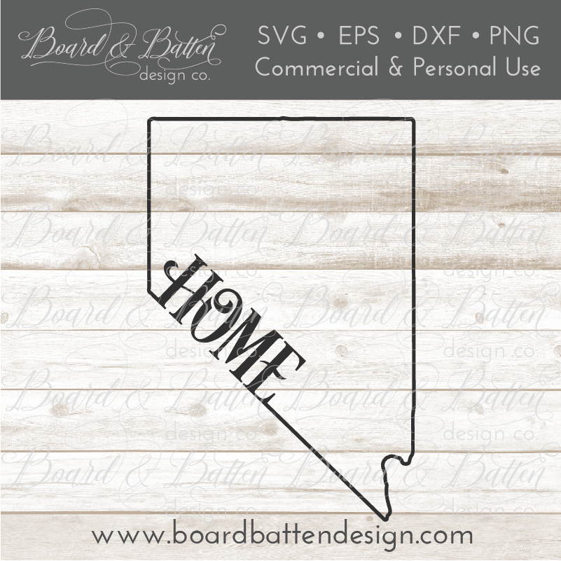 State Outline "Home" SVG File - NV Nevada - Board & Batten ...