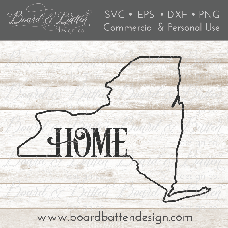 Download State Outline "Home" SVG File - NY New York - Board ...