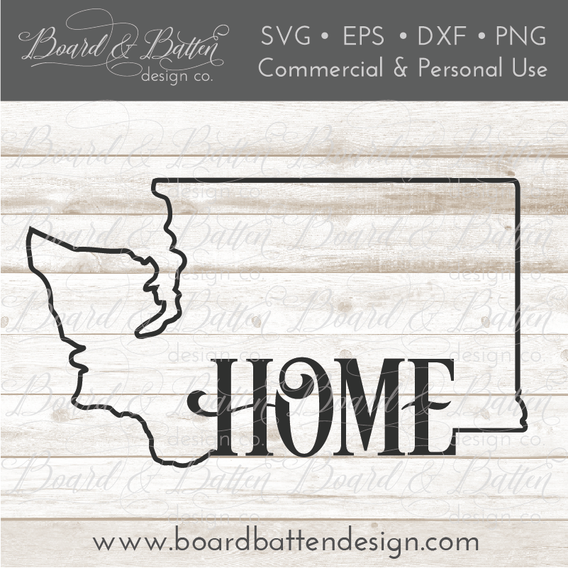 Download State Outline "Home" SVG File - WA Washington - Board ...