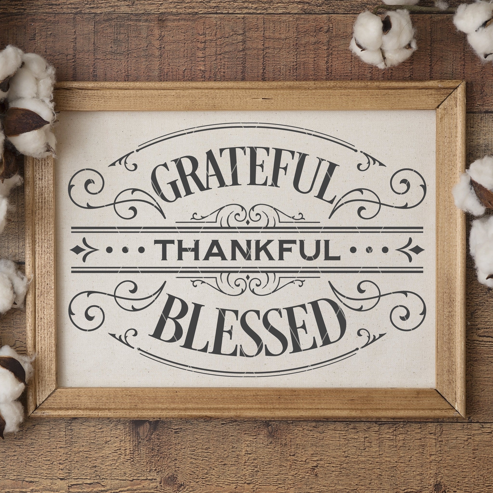Download Victorian Style Grateful Thankful Blessed SVG File for ...