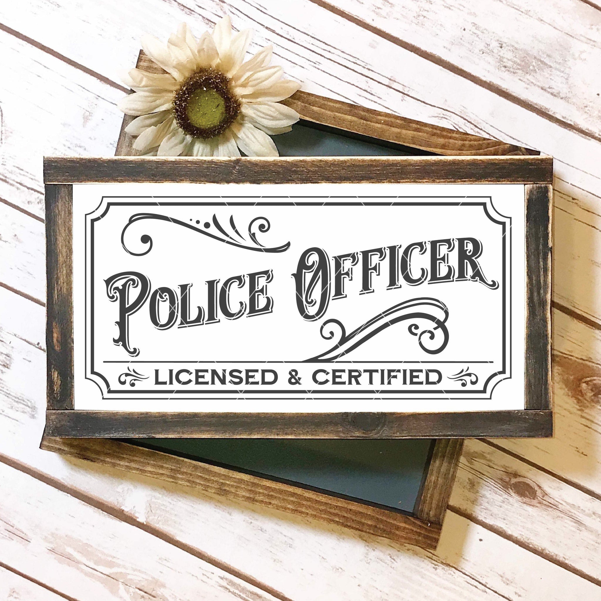 Download Vintage Style Police Officer Sign SVG File - Board & Batten Design Co.