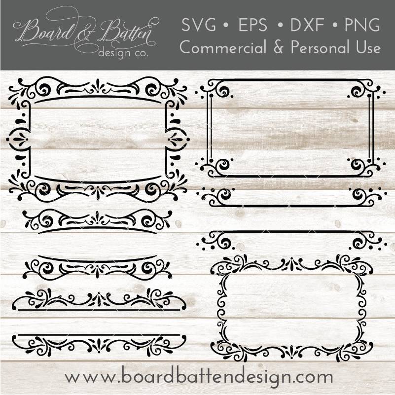 Download Vintage Sign Frames Style 3 Svg File Set Board Batten Design Co