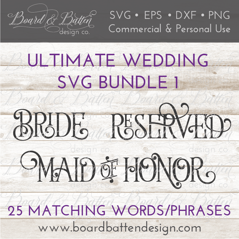 Download Wedding Words Svg File Bundle Style 1 Board Batten Design Co