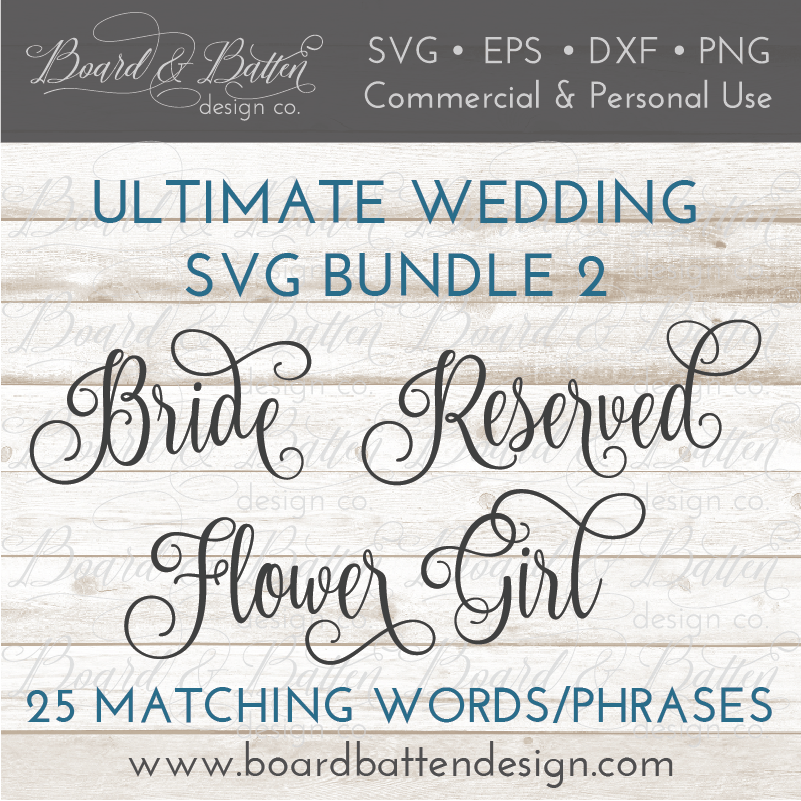 Download Wedding Words SVG File Bundle Style 2 - Board & Batten Design Co.