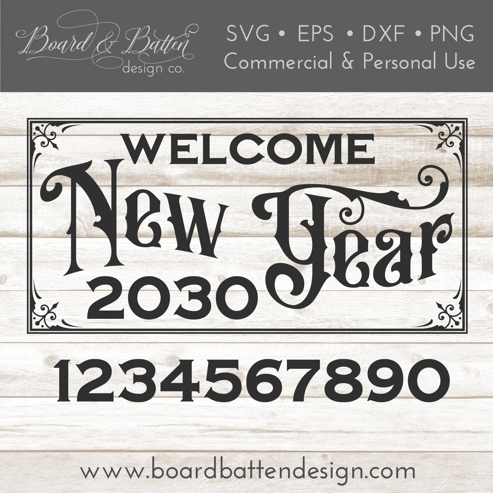 Download Vintage Welcome New Year Svg File With Number Alternates Board Batten Design Co