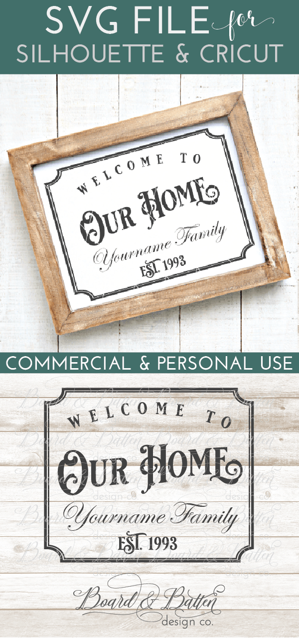 Download Welcome To Our Home Personalizable SVG File - Board ...