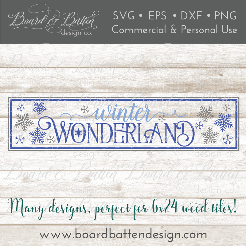 Download Winter Wonderland 6x24 Svg File For Wood Tiles Board Batten Design Co
