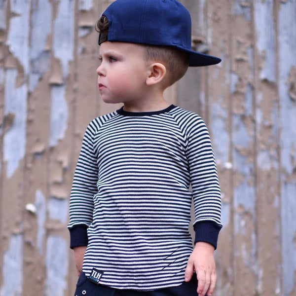 Navy Striped Thermal Raglan (RTS) – The Little Ham