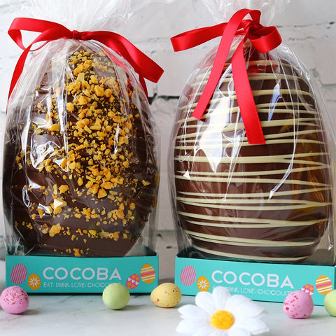 Cocoba Milk Chocolate Drizzled Easter Egg with Honeycomb