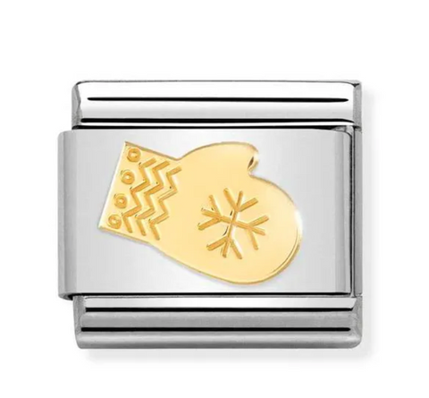 Nomination Classic Gold Charm - Snowflake Glove