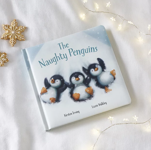 jellycat naughty penguin Christmas book