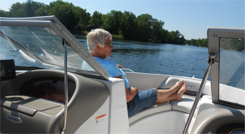 grandmother with dementia on boat