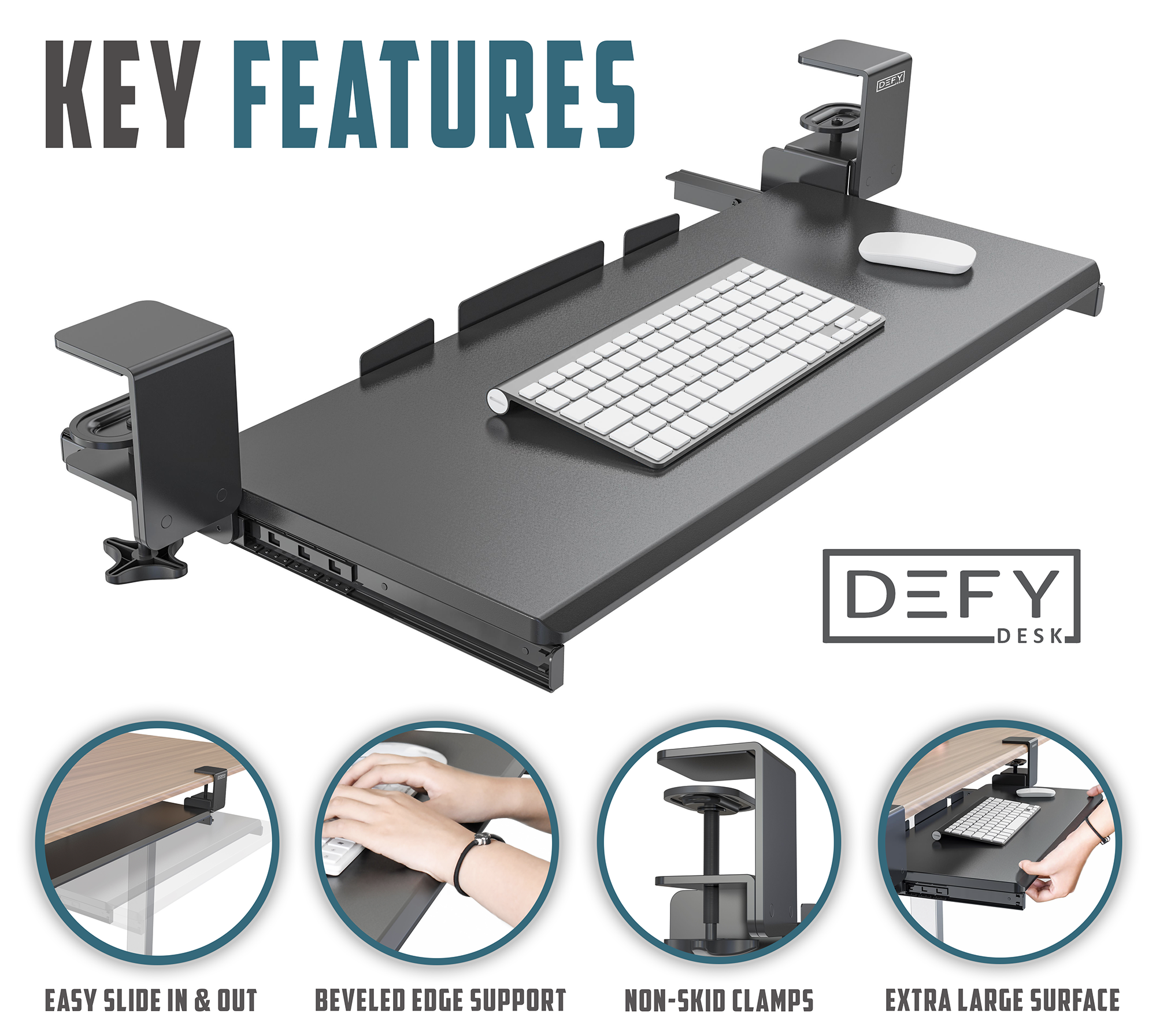 Clamp On Keyboard Tray For Desk Defy Desk