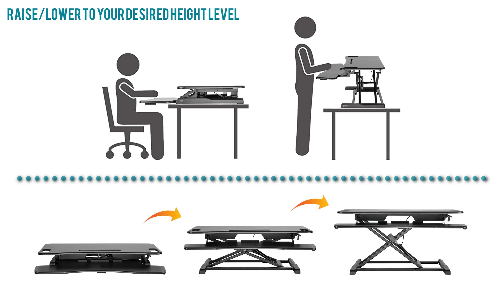 Height Adjustable Standing Desk Converter Ergonomic Sit Stand
