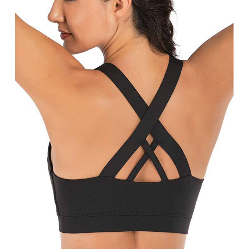 Open Back Criss-Cross Sports Bra in Black – Sassy Savvy