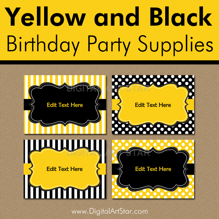 ... Birthday and 50th for Decorations and Favors Yellow Black