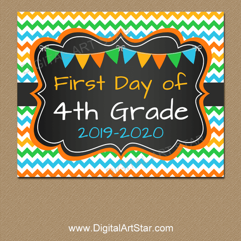 4th Grade Back to School Sign Printable