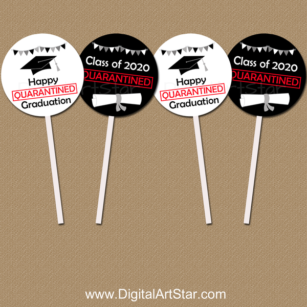 2020 Quarantine Graduation Cupcake Toppers Printable