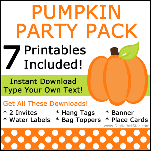 Pumpkin Party Pack Halloween Party Decorations Halloween Favors