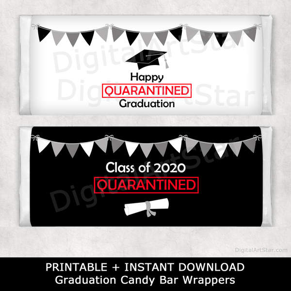 Graduation Quarantine Candy Bar Wrappers Party Supplies