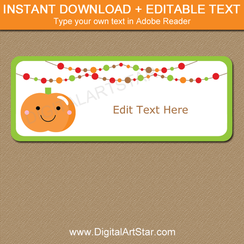 Cute Halloween Address Labels Printable with Smiling Pumpkin