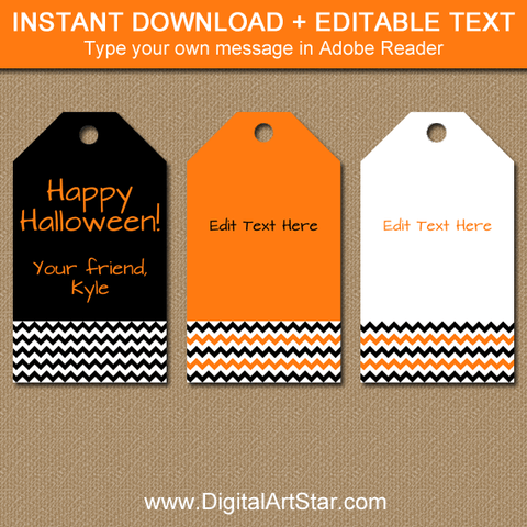 Orange and Black Halloween Gift Tags Printable