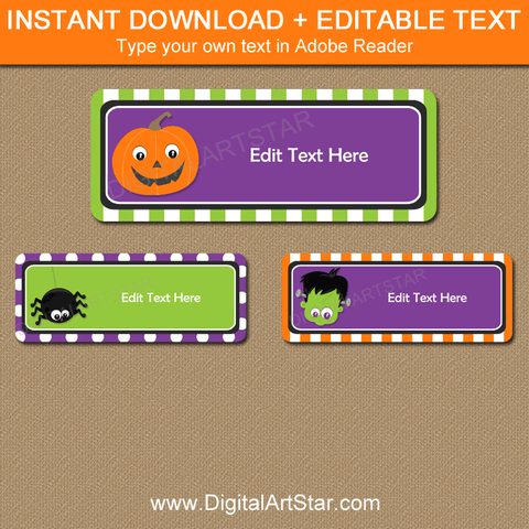 Jack-o-Lantern Printable Halloween Return Address Labels