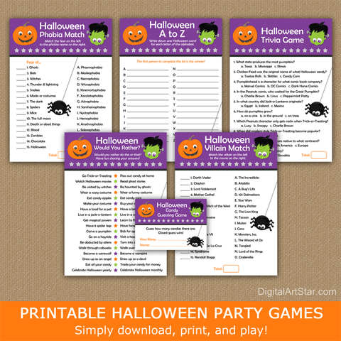Printable Halloween Games Bundle Package