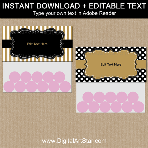 Black and Gold - Sticker Printable #sticker#printable#free#gold#black#diy#handmade#candycameraapp