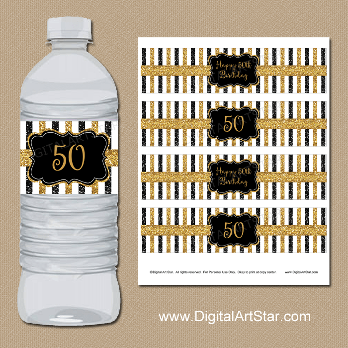 printable-black-and-gold-50th-birthday-water-bottle-labels-digital