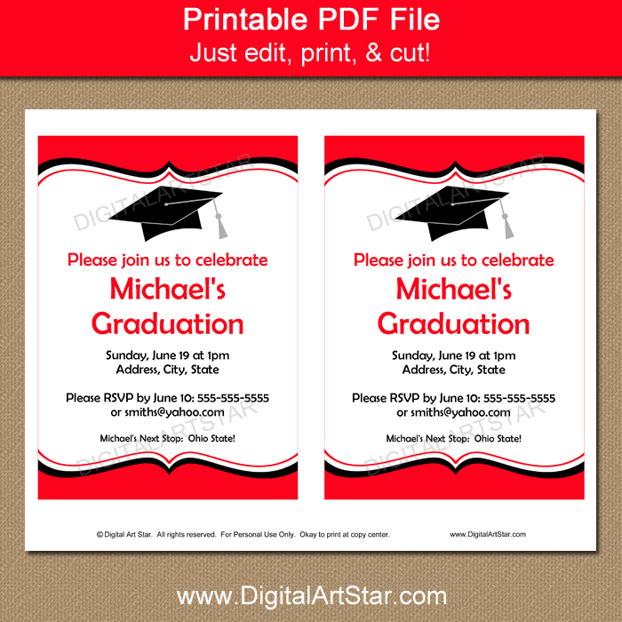 red-black-white-graduation-invitations-digital-art-star