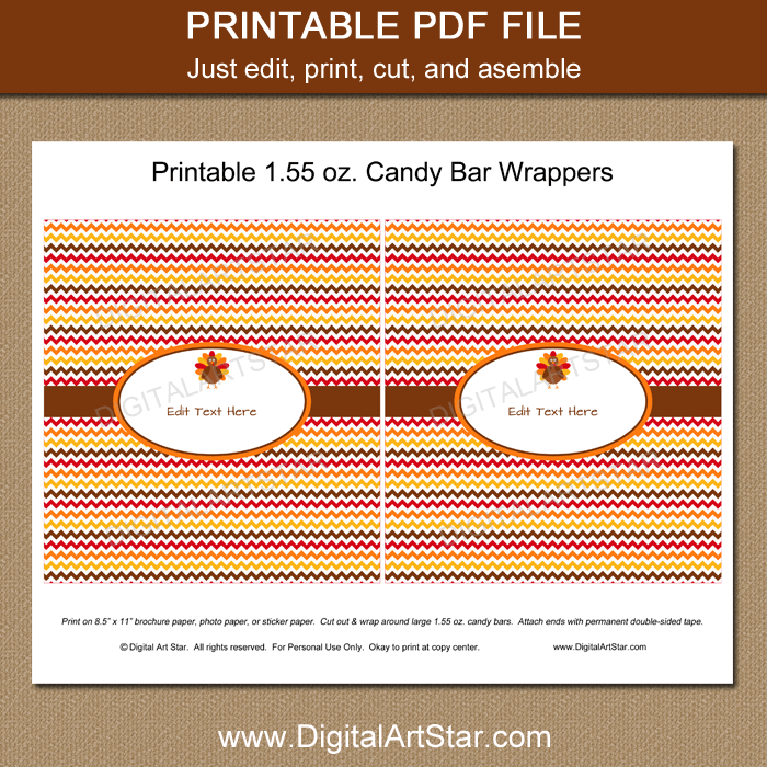chocolate bar wrappers template