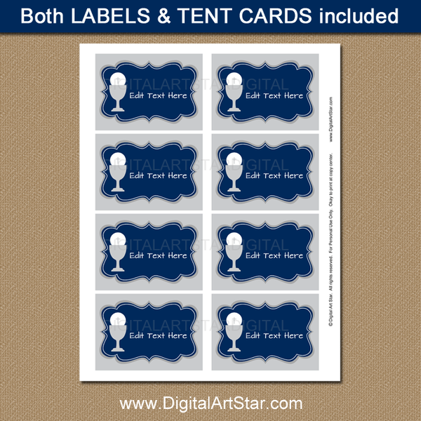 First Holy Communion Labels and Tent Cards | Digital Art Star